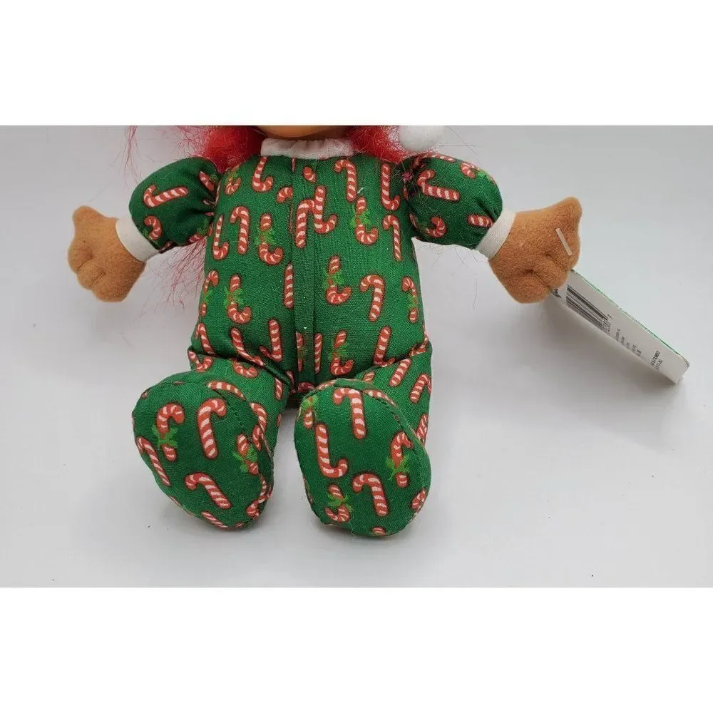 Vintage Russ Troll Plush Doll Luv Pet Christmas Candy Canes Red Hair 7" W/ Tag - Picture 3 of 6
